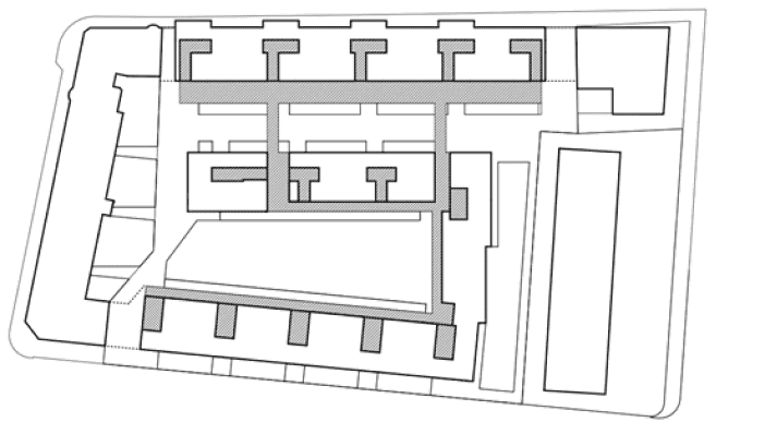 gbmz genossenschaft - Abb.3, Wegnetz 1. Obergeschoss, Diagramm op-arch